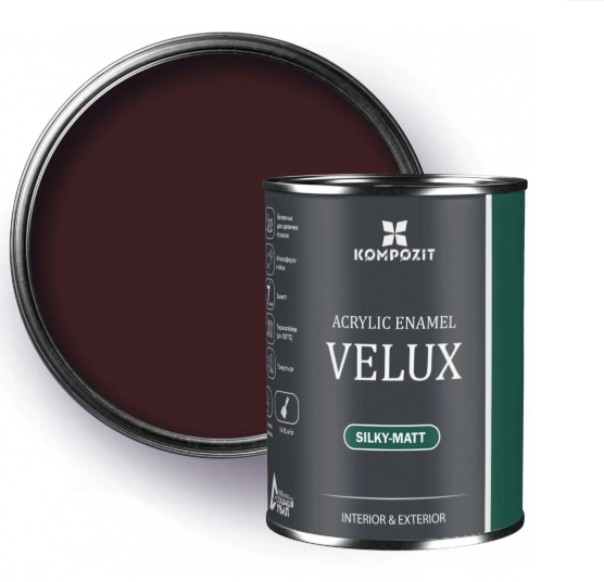 Емаль акрилова Kompozit VELUX 139 шоколад шовковистий мат 0,75 л